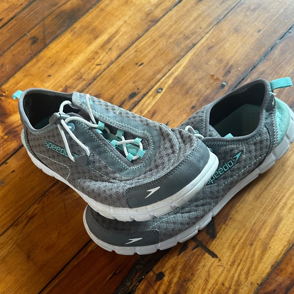 Speedo Aqua and Gray Slip-On Shoes